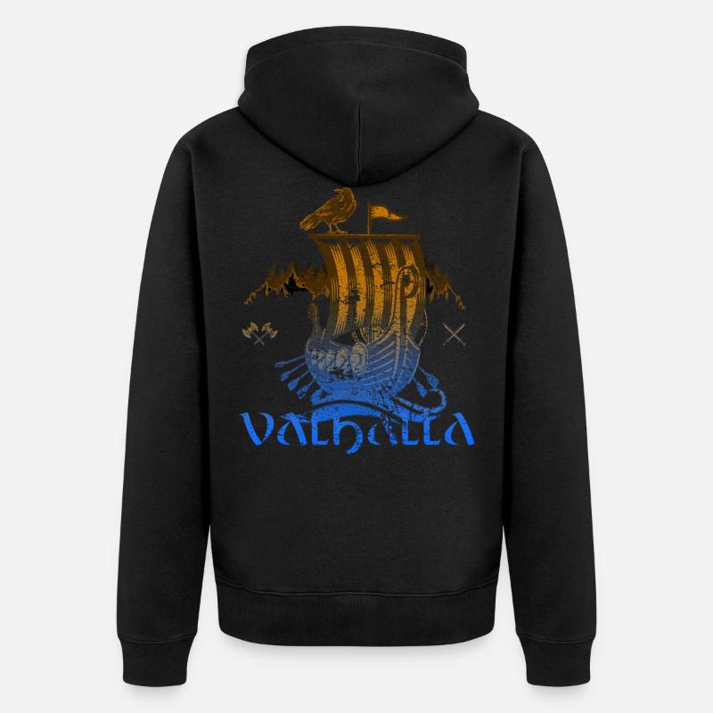 Valhalla Viking Vikings Bjoern Eisenseite - Unisex Premium Bio Zip Hoodie - Schwarz