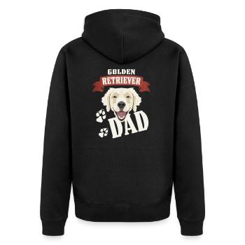 Papa Golden Retriever, papa chien - Veste à capuche bio Premium Unisexe - noir - Dos - Nico (187cm)