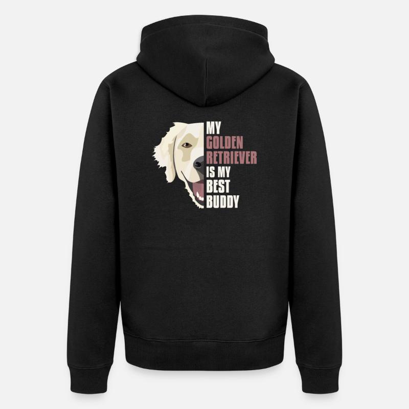 Meilleur copain, Golden Retriever - Veste à capuche bio Premium Unisexe - noir