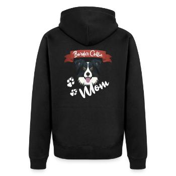 Border Collie Maman, maman chien - Veste à capuche bio Premium Unisexe - noir - Dos - Nico (187cm)