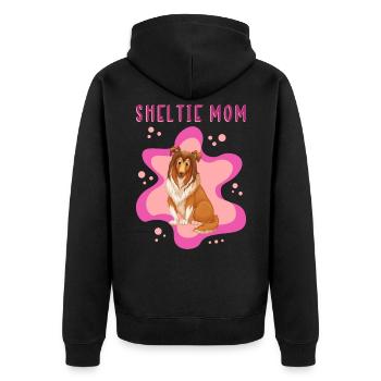Cadeau de maman de chien de berger de Shetland de maman de Sheltie - Veste à capuche bio Premium Unisexe - noir - Dos - Nico (187cm)