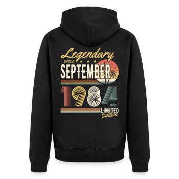 Legendary since Septembre 1984 Limited Edition - Veste à capuche bio Premium Unisexe - noir - Dos - Nico (187cm)