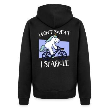 I Don’t Sweat I Sparkle Unicorn Bike Magical - Veste à capuche bio Premium Unisexe - noir - Dos - Nico (187cm)