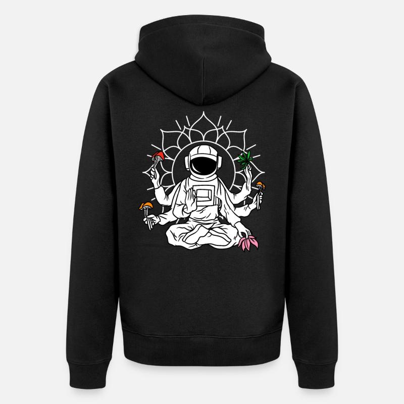 Astronaute Magic Mushrooms Psychedelic LSD - Veste à capuche bio Premium Unisexe - noir