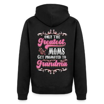 Seule la plus grande maman est promue grand-mère v3 - Veste à capuche bio Premium Unisexe - noir - Dos - Nico (187cm)
