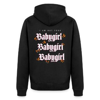 Not your Babygirl Butterfly Schmetterling Grunge - Unisex Premium Bio Zip Hoodie - Schwarz - Hinten - Nico (187cm)