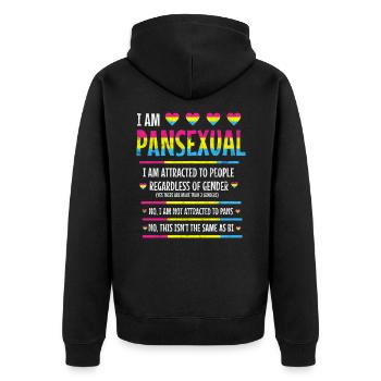 I au Pan Pan CSD LGBT contre le sexisme - Veste à capuche bio Premium Unisexe - noir - Dos - Nico (187cm)