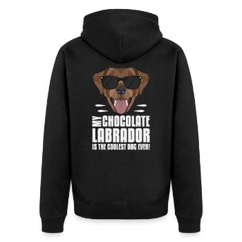 Mon chocolat labrador, le lab est le plus cool - Veste à capuche bio Premium Unisexe - noir - Dos - Nico (187cm)