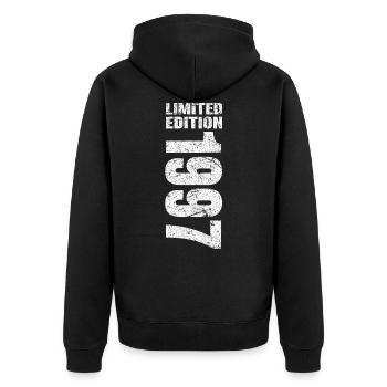 1997 Limited Edition - Unisex Premium Organic Zip Hoodie - black - Back - Nico (187cm)