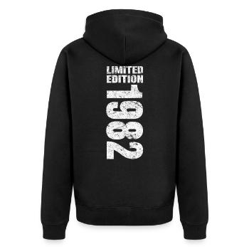 1982 Limited Edition - Veste à capuche bio Premium Unisexe - noir - Dos - Nico (187cm)