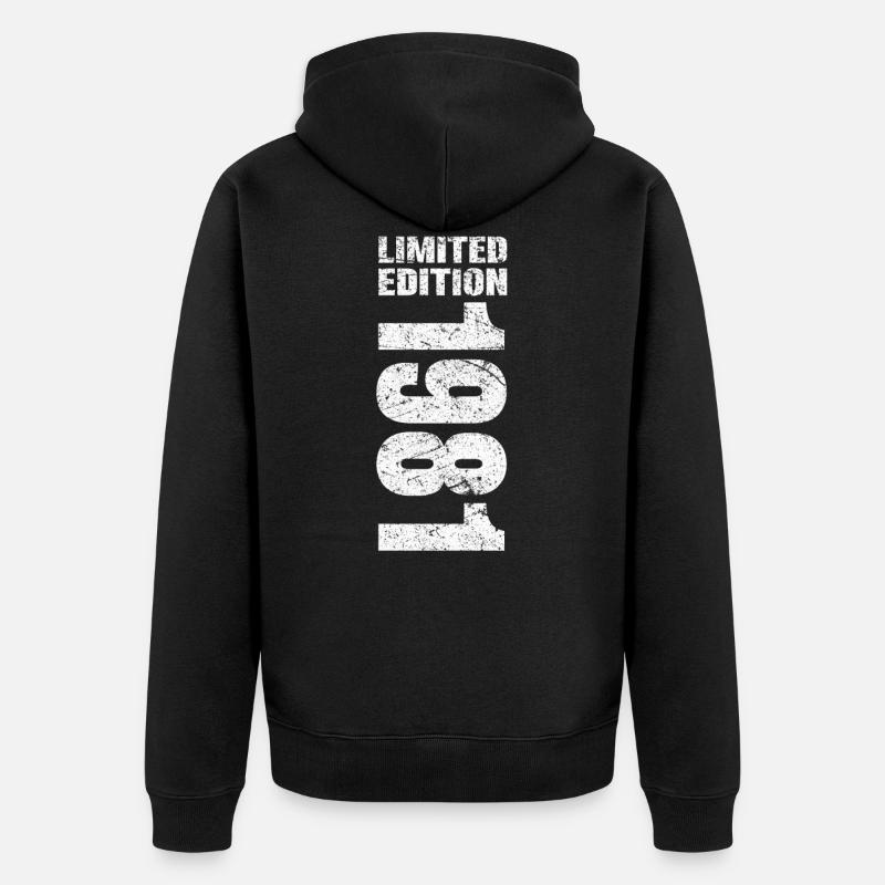1981 Limited Edition - Unisex Premium Bio Zip Hoodie - Schwarz
