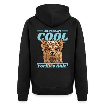 Yorkshire Terrier Yorkie propriétaire de chien cadeau - Veste à capuche bio Premium Unisexe - noir - Dos - Nico (187cm)