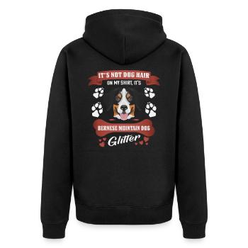 Chien de chien de chien bernois paillettes - Veste à capuche bio Premium Unisexe - noir - Dos - Nico (187cm)