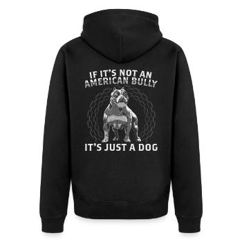 American Bully Dogs | Dog Owner Gift - Unisex Premium Organic Zip Hoodie - black - Back - Nico (187cm)