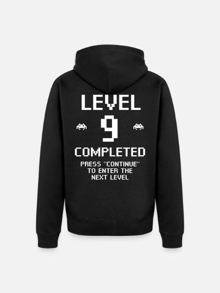 Level 9 Completed - Unisex Premium Organic Zip Hoodie - black
