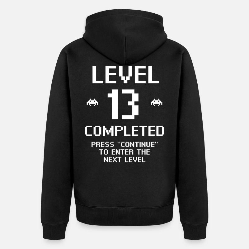 Niveau 13 Terminé - Veste à capuche bio Premium Unisexe - noir