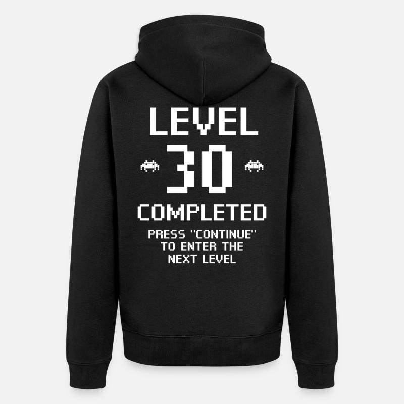 Level 30 Completed - Unisex Premium Bio Zip Hoodie - Schwarz