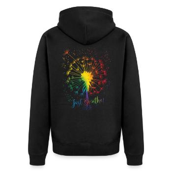 Just Dandelion Rainbow LBGT Sarcasm - Unisex Premium Organic Zip Hoodie - black - Back - Nico (187cm)
