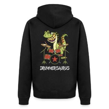 Drummersaurus Drummer TRex Drums Dinosaures - Veste à capuche bio Premium Unisexe - noir - Dos - Nico (187cm)