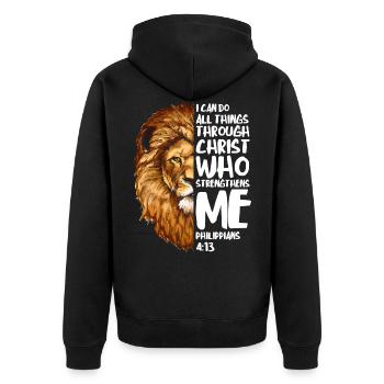 Je peux faire des choses Christian Lion Citation - Veste à capuche bio Premium Unisexe - noir - Dos - Nico (187cm)