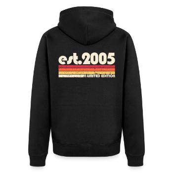 Édition Limitée Rétro Vintage 2005 - Veste à capuche bio Premium Unisexe - noir - Dos - Nico (187cm)