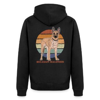Malinois Cadeau Chien de Berger Belge - Veste à capuche bio Premium Unisexe - noir - Dos - Nico (187cm)