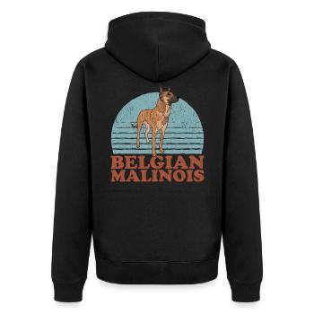 Malinois Cadeau Chien de Berger Belge - Veste à capuche bio Premium Unisexe - noir - Dos - Nico (187cm)