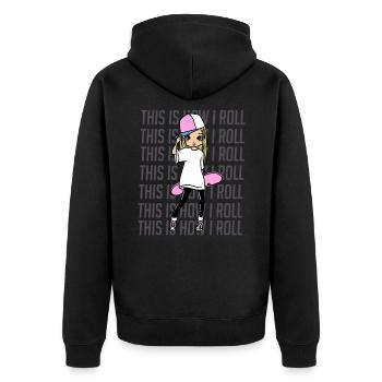 How I Roll Skater Skating Deck Skateboarding - Unisex Premium Organic Zip Hoodie - black - Back - Nico (187cm)