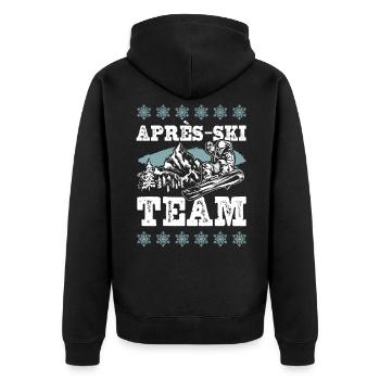 Après Ski Team - Unisex Premium Organic Zip Hoodie - black - Back - Nico (187cm)