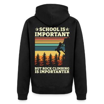 Boulder Climbing Mountaineering Rock Climbing Gift - Unisex Premium Organic Zip Hoodie - black - Back - Nico (187cm)