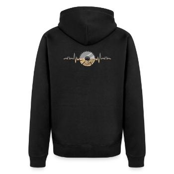 Bois de battement de cœur et scie - Veste à capuche bio Premium Unisexe - noir - Dos - Nico (187cm)