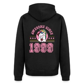 1999 Génial Licorne - Veste à capuche bio Premium Unisexe - noir - Dos - Nico (187cm)