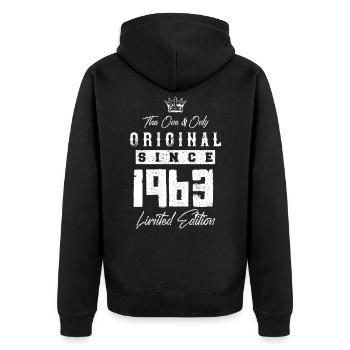Édition limitée 1963 - Veste à capuche bio Premium Unisexe - noir - Dos - Nico (187cm)