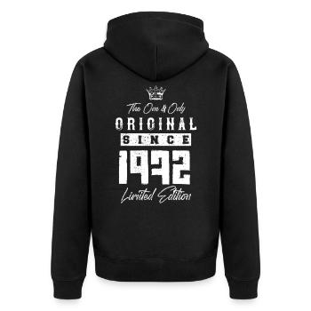 Édition limitée 1972 - Veste à capuche bio Premium Unisexe - noir - Dos - Nico (187cm)