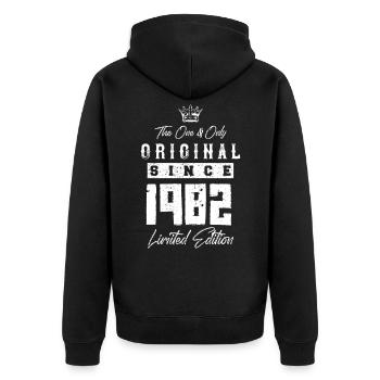 Édition limitée 1982 - Veste à capuche bio Premium Unisexe - noir - Dos - Nico (187cm)