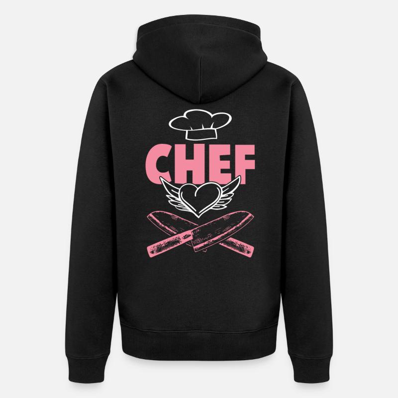 chef koch - Unisex Premium Bio Zip Hoodie - Schwarz