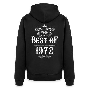 1972 best of - Unisex Premium Organic Zip Hoodie - black - Back - Nico (187cm)