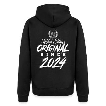 Édition limitée 2024 - Veste à capuche bio Premium Unisexe - noir - Dos - Nico (187cm)