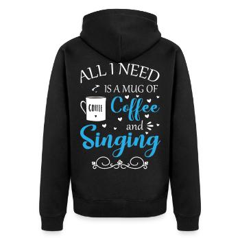 Sänger Chor Musiker Gesangsunterricht - Unisex Premium Bio Zip Hoodie - Schwarz - Hinten - Nico (187cm)