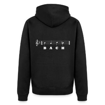 Cadeau de conception de chemise classique musique compositeur Bach - Veste à capuche bio Premium Unisexe - noir - Dos - Nico (187cm)