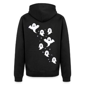 Fantômes Fantômes Ghost Hour Cadeau effrayant - Veste à capuche bio Premium Unisexe - noir - Dos - Nico (187cm)