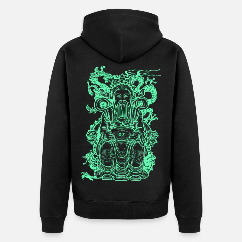 Figure de Bouddha - Veste à capuche bio Premium Unisexe - noir