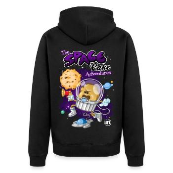 Space cake - Unisex Premium Organic Zip Hoodie - black - Back - Nico (187cm)