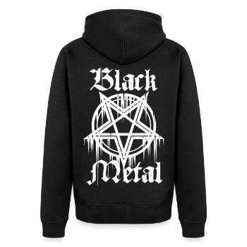 Métal noir avec pentagramme - Veste à capuche bio Premium Unisexe - noir - Dos - Nico (187cm)