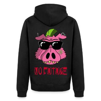 Cochon punk - Veste à capuche bio Premium Unisexe - noir - Dos - Nico (187cm)