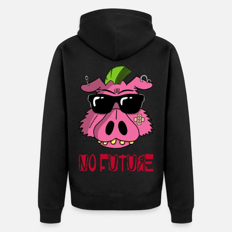 Cochon punk - Veste à capuche bio Premium Unisexe - noir