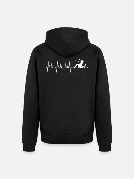 lange-kust water lopen cadeau man vrouw - Uniseks Premium bio ziphoodie - zwart