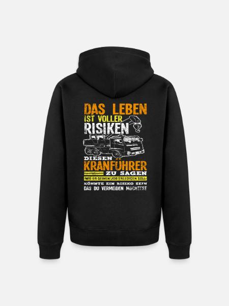 Kran Autokran Kranführer - Unisex Premium Bio Zip Hoodie - Schwarz