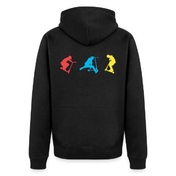 Scooter - Unisex Premium Organic Zip Hoodie - black - Back - Nico (187cm)