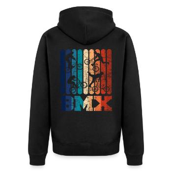 BMX rétro - Veste à capuche bio Premium Unisexe - noir - Dos - Nico (187cm)